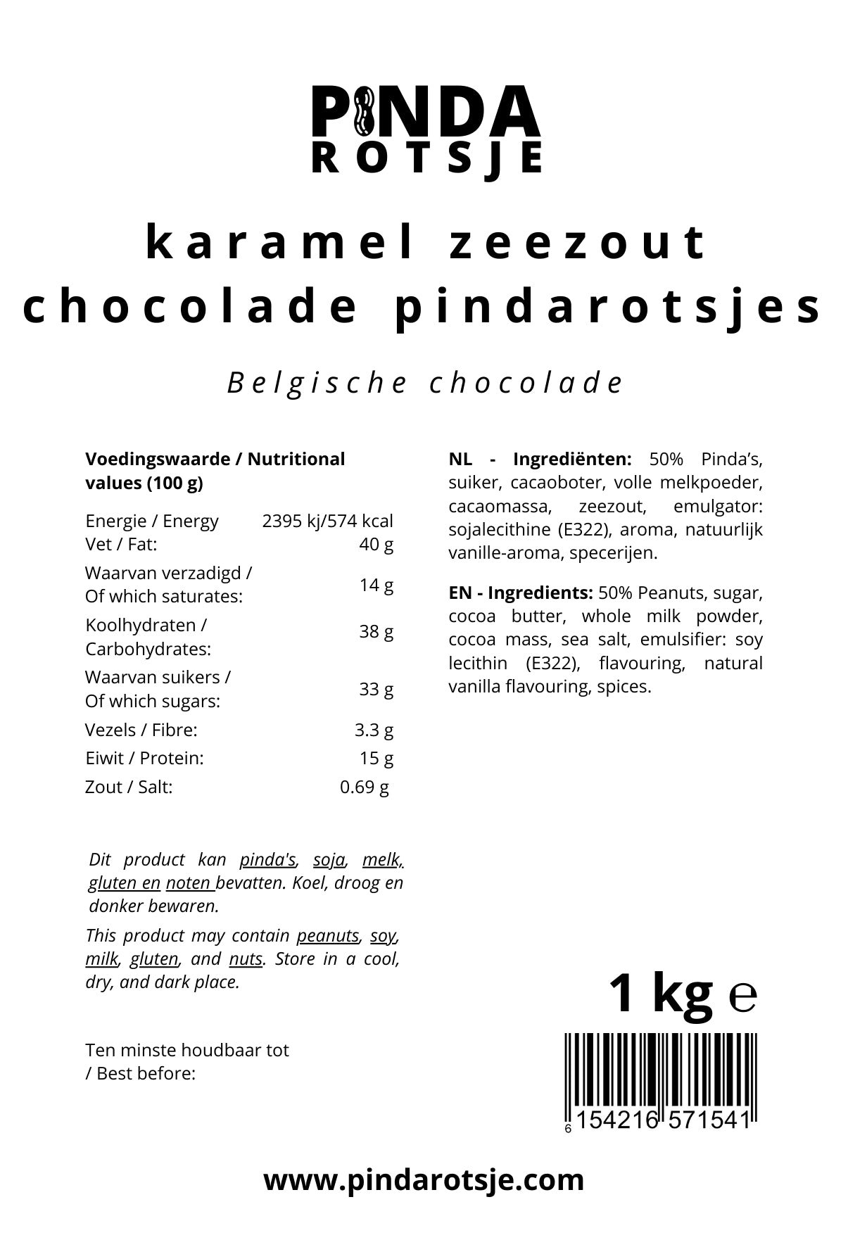 Pindarotsjes karamel zeezout 1 kg - Afbeelding 5